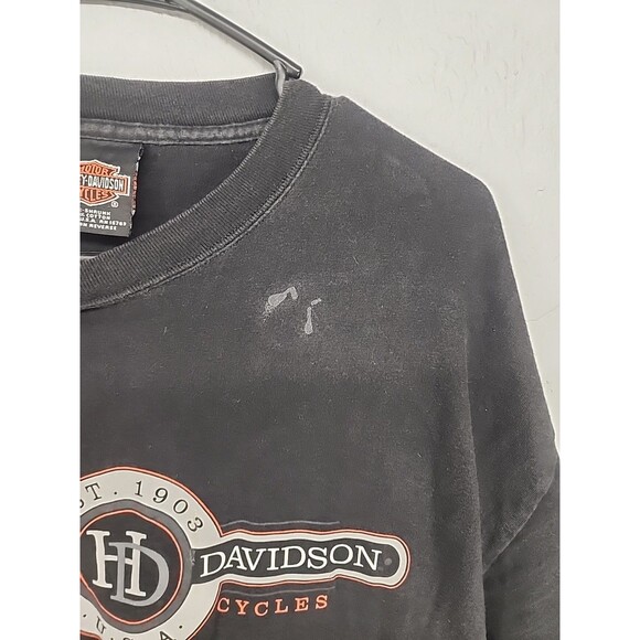 Vintage 2001 Harley Davidson Motor Cycles Aurora Colorado Black T Shirt Size XL - Picture 3 of 6
